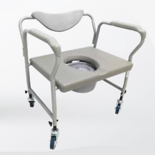 Commode Extra Wide Silver With Wheels 24" Commode Extra Wide Silver With Wheels 24"