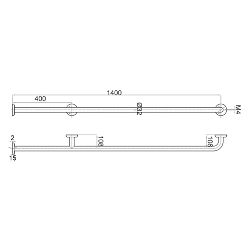سبيس مقبض حمام ستيل FS-145