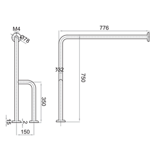 Sbase Grab Bar Steel FS-146
