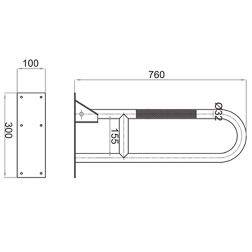 Sbase Bathroom Grab Bar Stainless SB-138