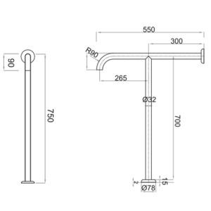 سبيس مقبض حمام ستيل SB-136 سبيس مقبض حمام ستيل SB-136