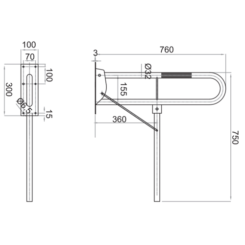 Sbase Bathroom Grab Bar Stainless SB-229