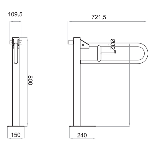 سبيس مقبض حمام ستيل FS-134 سبيس مقبض حمام ستيل FS-134