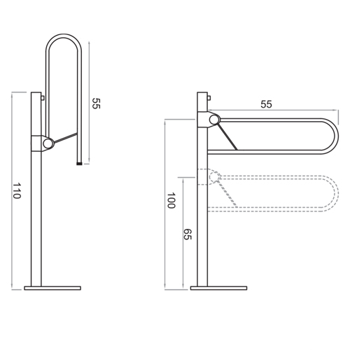 Sbase Grab Bar White HD-08