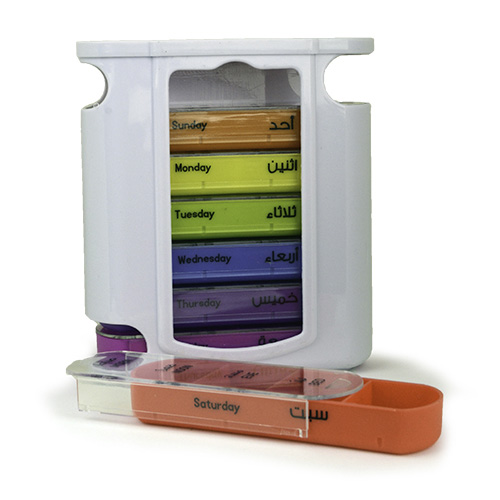 SPACARE Weekly Pill Organizer 7Colors in White Box 088 SPACARE Weekly Pill Organizer 7Colors in White Box 088