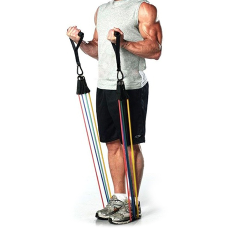 سباكير مجموعة 4 حبال مقاومة مطاطية مع مقبضين