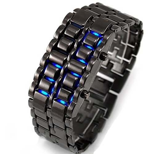 سباكير ساعة ستانليس اسود بارقام SPAW002 احمر LED سباكير ساعة ستانليس اسود بارقام SPAW002 احمر LED