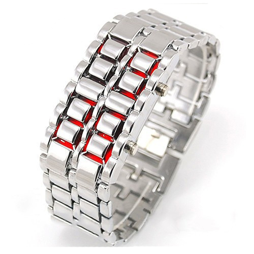 SPACARE Silver Stainless Watch W/RED LED Numbers Display S SPAW002 SPACARE Silver Stainless Watch W/RED LED Numbers Display S SPAW002