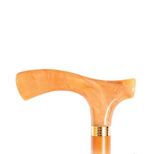 Luxury wooden cane with a light brown acrylic handle 611 Luxury wooden cane with a light brown acrylic handle 611