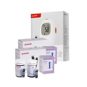 جهاز قياس السكر يوويل مع 2 علبة أشرطة و 2 علبة ابر جهاز قياس السكر يوويل مع 2 علبة أشرطة و 2 علبة ابر