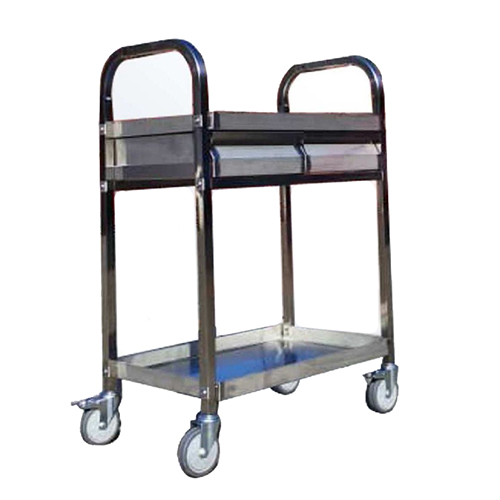 Trolley Stainless Tow Shelves With 2 Drawers Trolley Stainless Tow Shelves With 2 Drawers