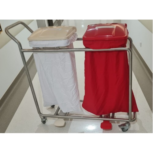 عربة جمع غسيل او نفايات مزدوجة عربة جمع غسيل او نفايات مزدوجة