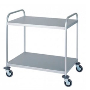 Trolley Stainless 2 Shelves Flat Trolley Stainless 2 Shelves Flat