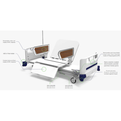 سرير طبي حركة واحدة بفتحة حمام سرير طبي حركة واحدة بفتحة حمام