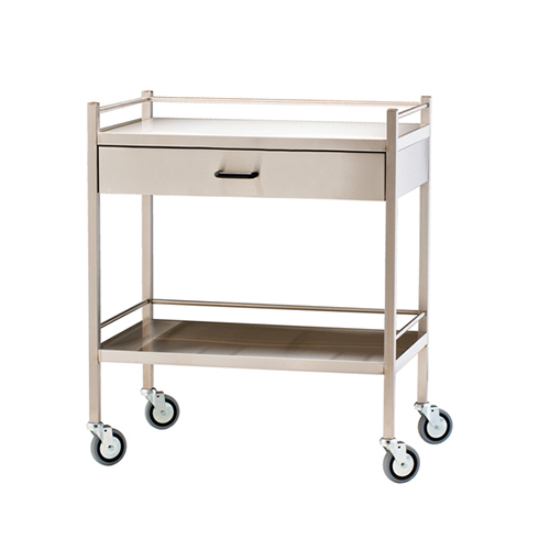 Trolley Stainless Two Shelves With Drawer Trolley Stainless Two Shelves With Drawer