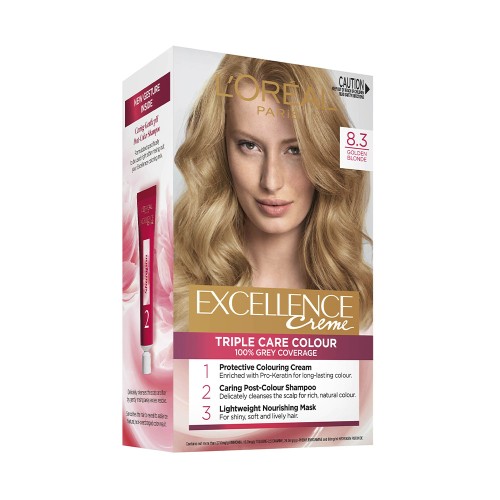 صبغة لوريال اكسلنس للشعر 8.3 أشقر ذهبي فاتح صبغة لوريال اكسلنس للشعر 8.3 أشقر ذهبي فاتح